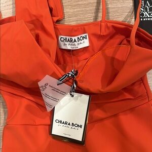 Chiara Boni Bold Tangerine Dress